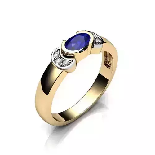 Gold Ring With Sapphire