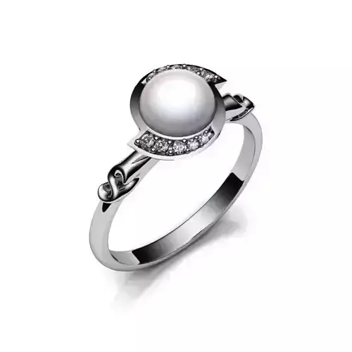 Silver Ring With Pearl