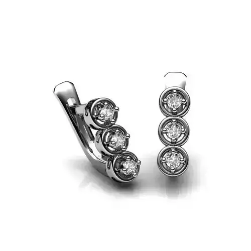 Silver Earrings With Diamonds 5