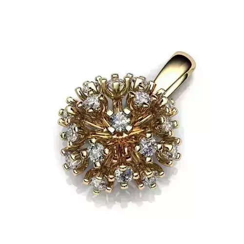 Flower Shaped Pendant With Diamonds 27