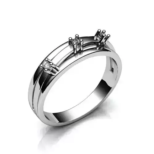 Silver Engagement Ring With Diamonds 161