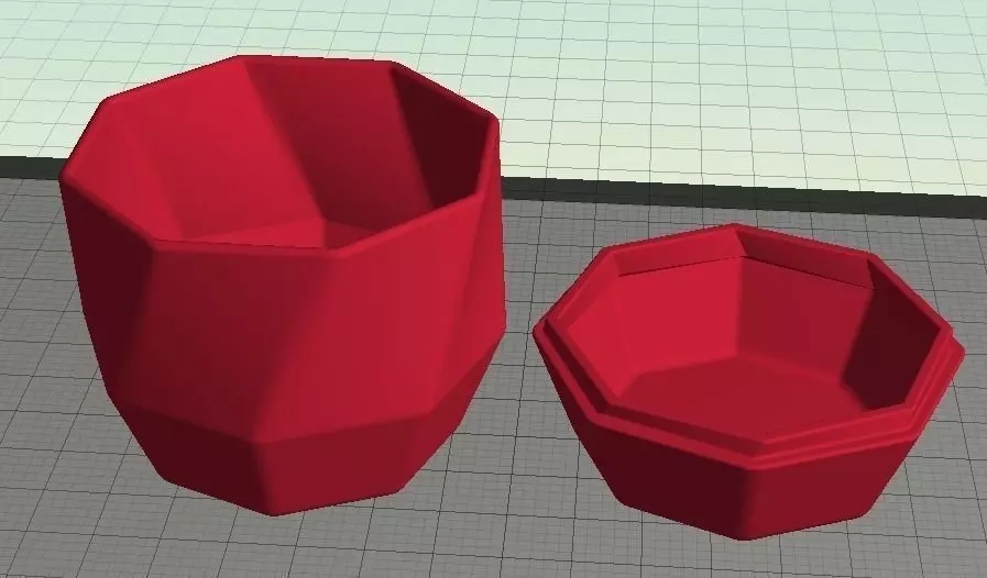 Twisted Octagonal Pot with Lid Free 3D print model