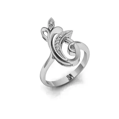 Floral Ring With Diamonds 4