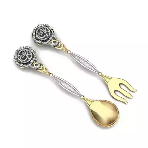 Drop Earrings With Diamonds 10 3D print model