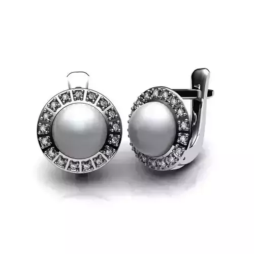 Round Earrings With Pearl