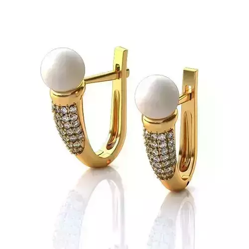Gold Earrings With Pearl 2