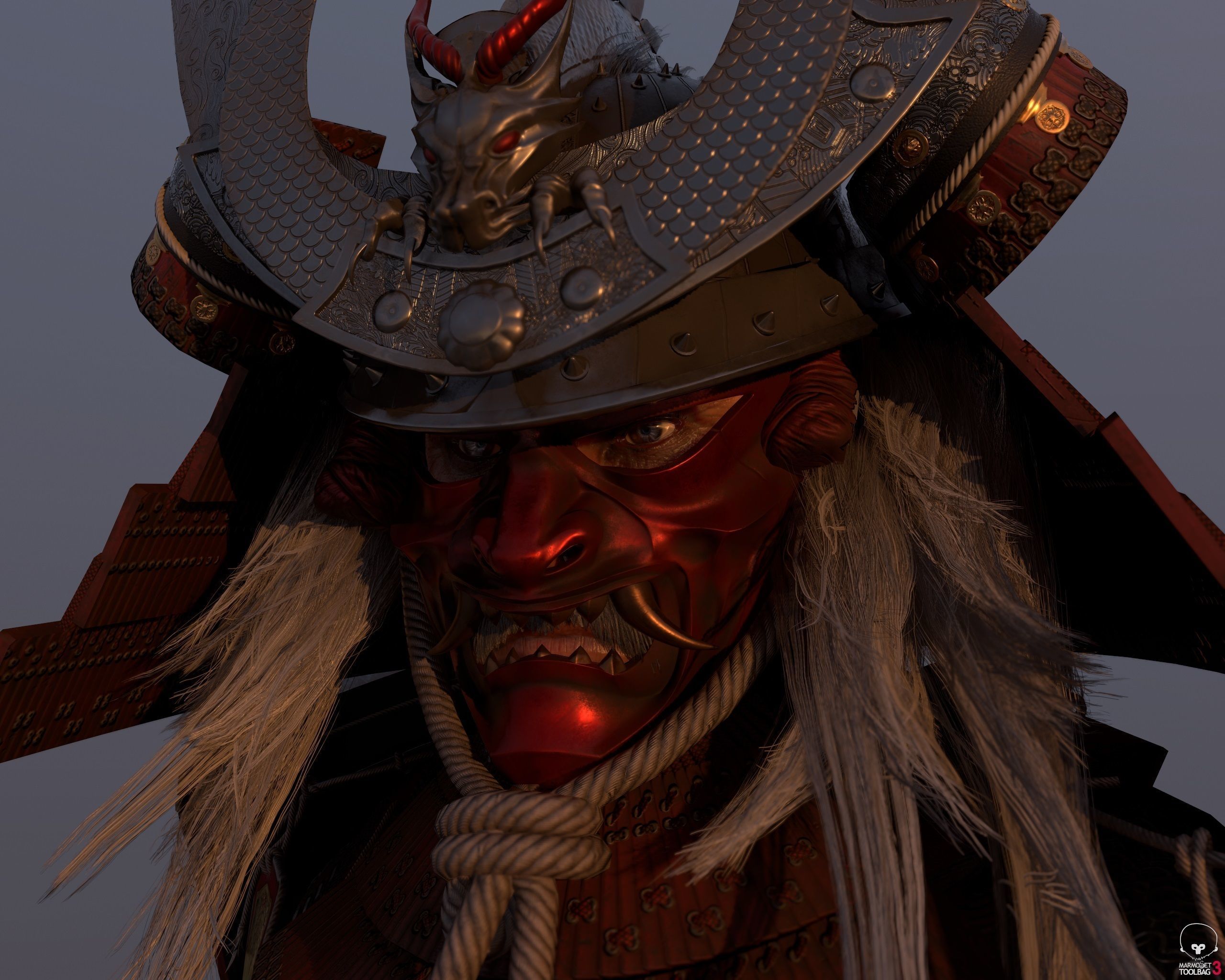 Samurai Warlord and Japanese Architecture Bundle  Low-poly 3D model_10