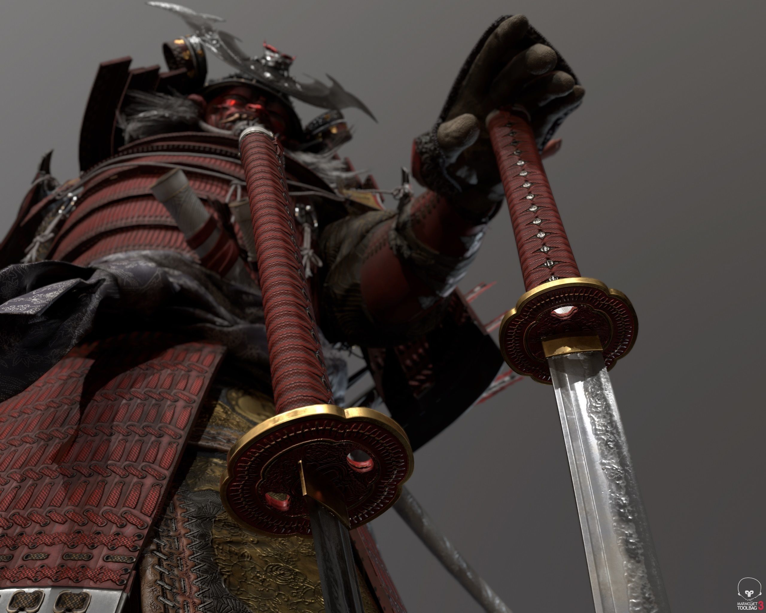 Samurai Warlord and Japanese Architecture Bundle  Low-poly 3D model_34