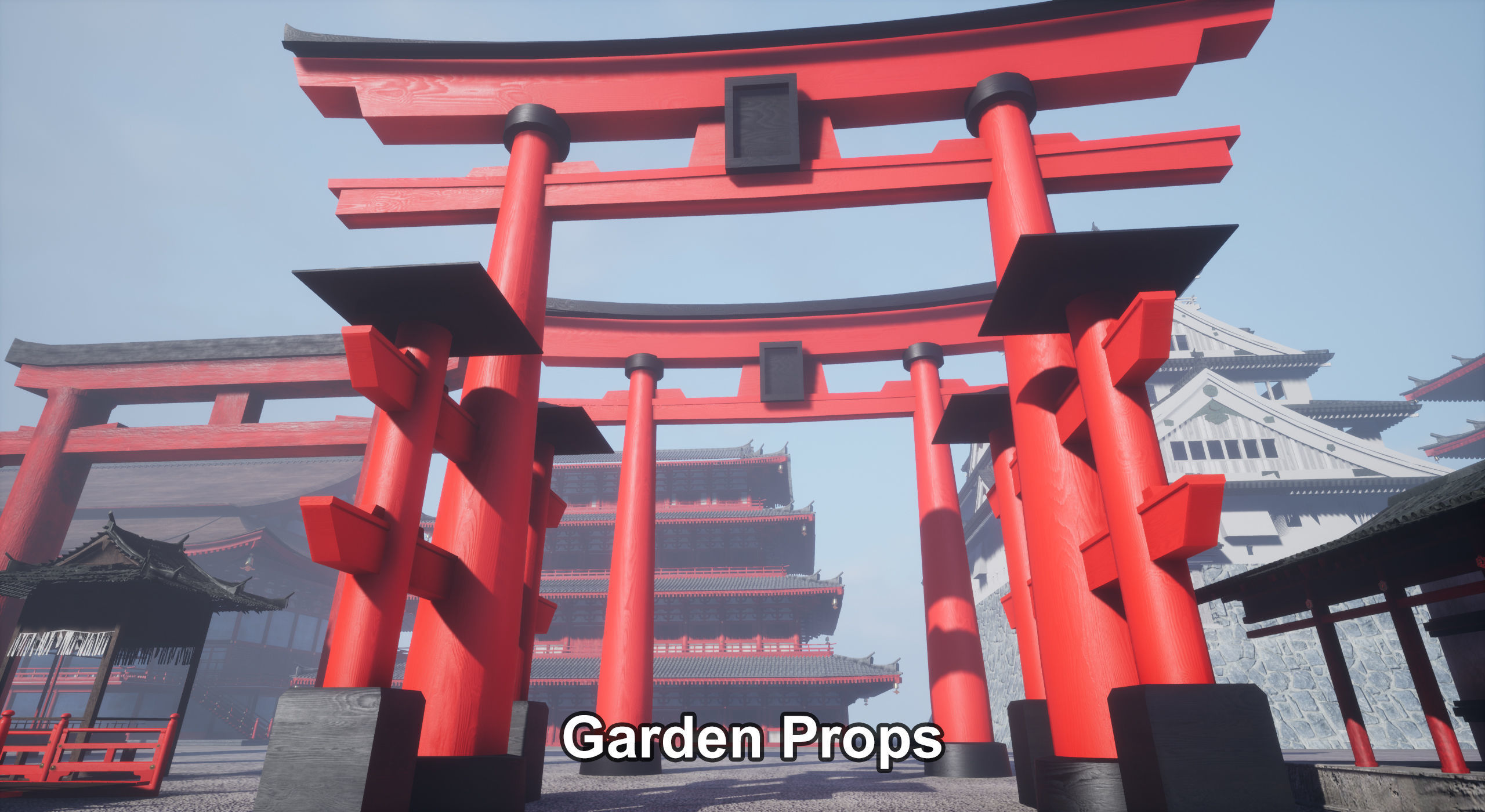 Samurai Warlord and Japanese Architecture Bundle  Low-poly 3D model_51