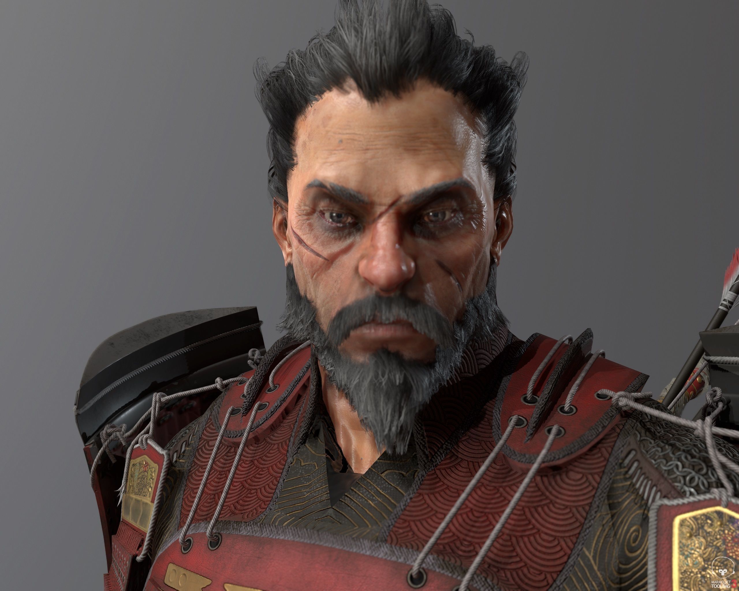 Samurai Warlord and Japanese Architecture Bundle  Low-poly 3D model_32