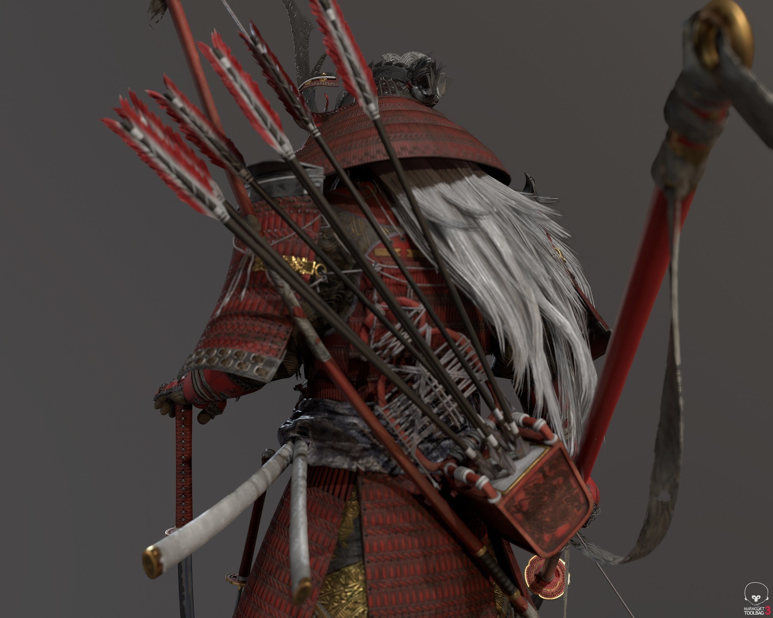 Samurai Warlord and Japanese Architecture Bundle  Low-poly 3D model_41