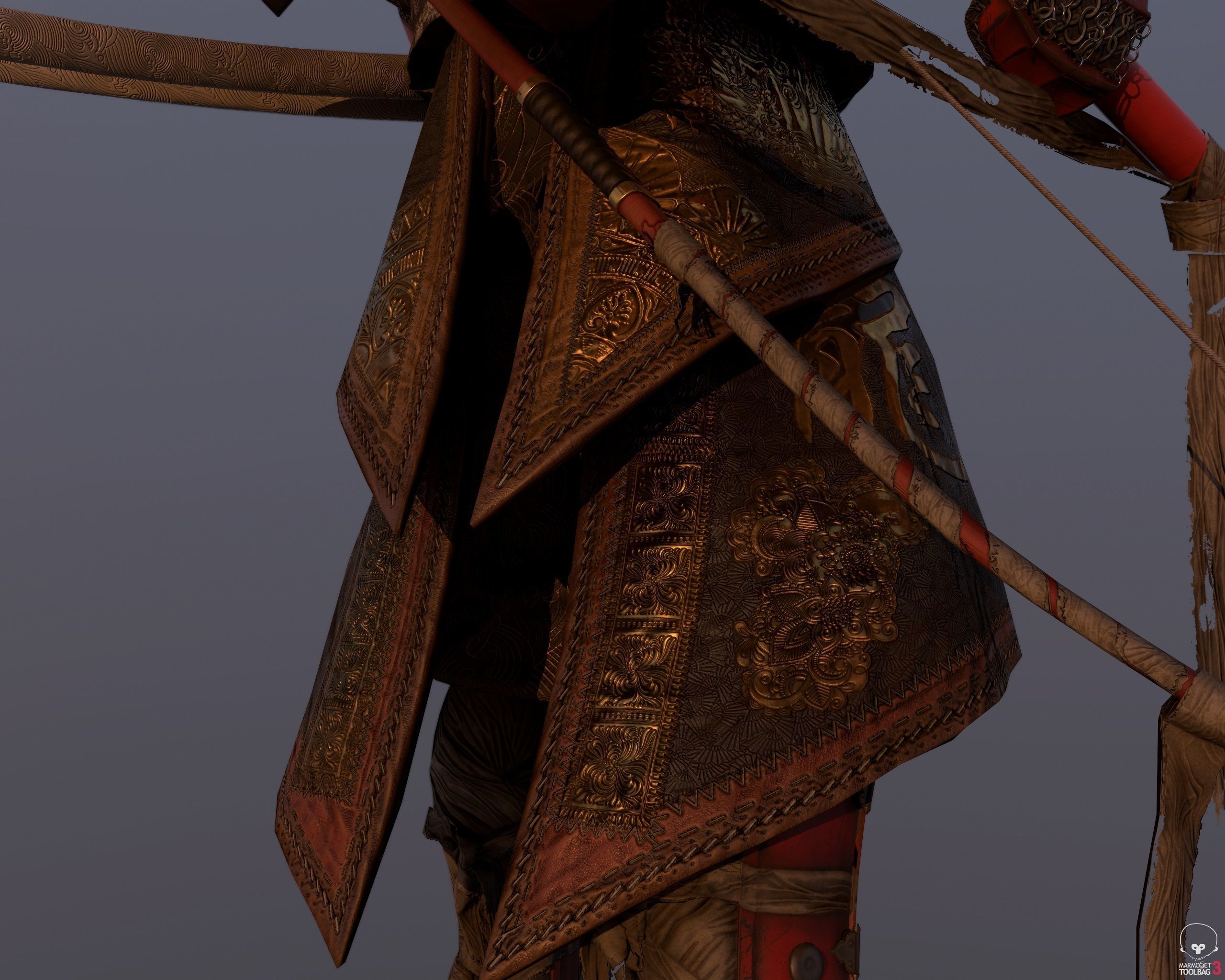 Samurai Warlord and Japanese Architecture Bundle  Low-poly 3D model_19