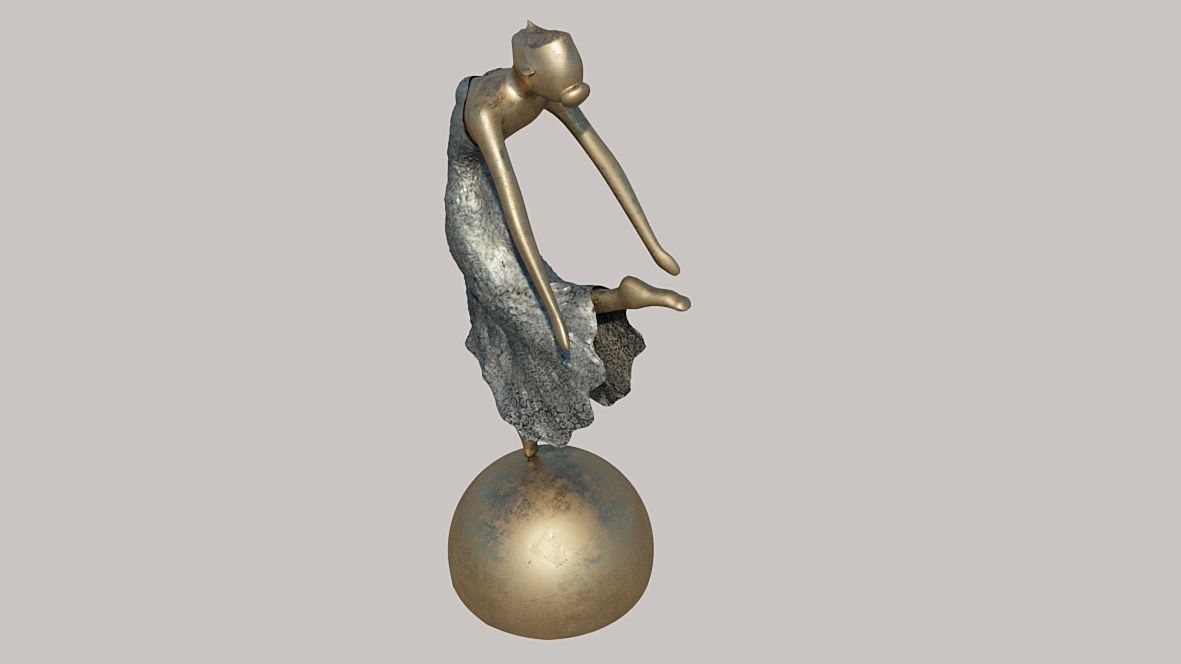 Statue of a dancing lady balerina 3D model_1