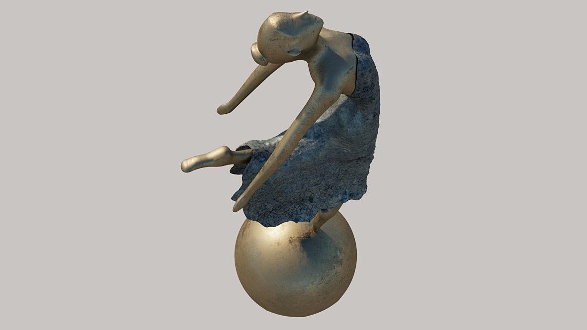 Statue of a dancing lady balerina 3D model_5