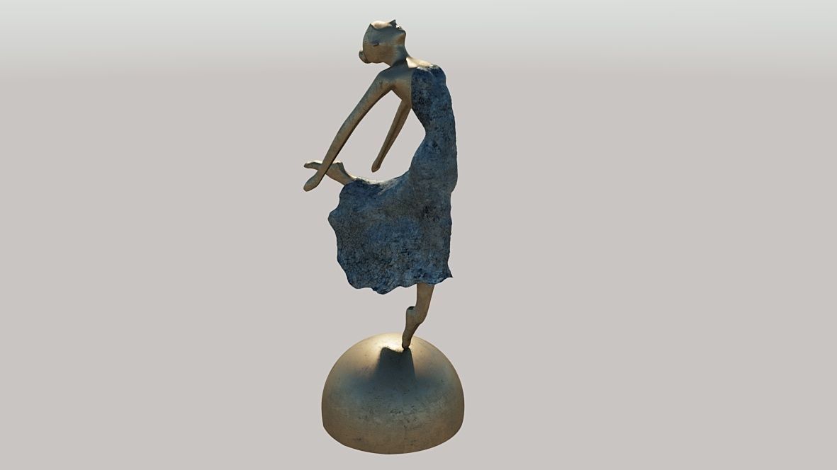 Statue of a dancing lady balerina 3D model_4