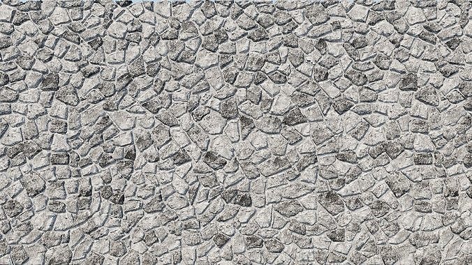 Natural Grey Granite Stone Wall 3D Model Texture 3D model