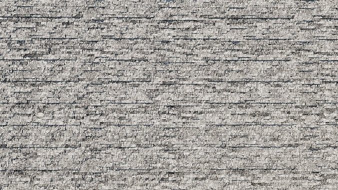 Natural Stacked Stone Cladded Wall Tiles 3D model Texture 3D model