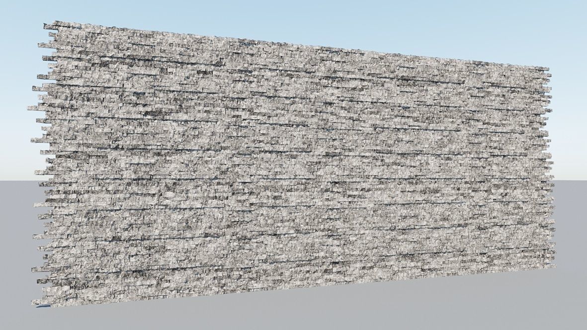 Natural Stacked Stone Cladded Wall Tiles 3D model Texture 3D model_2