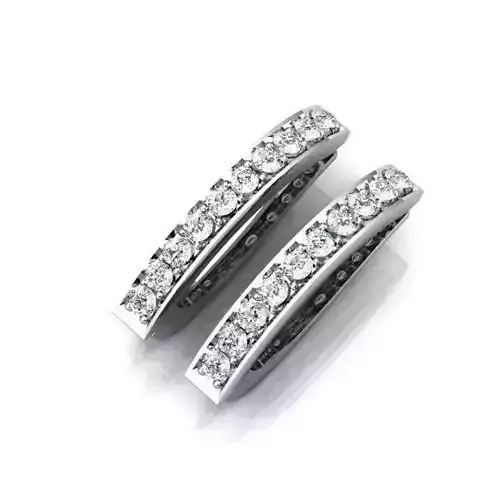 Silver Earrings With Diamonds 10