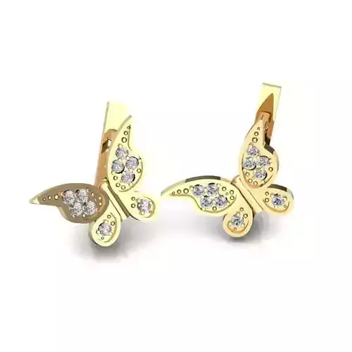 Butterfly Shaped Gold Earrings