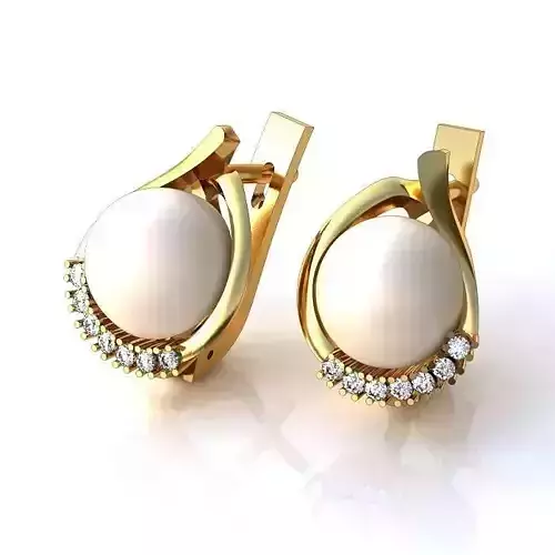 Gold Earrings With Pearl 4