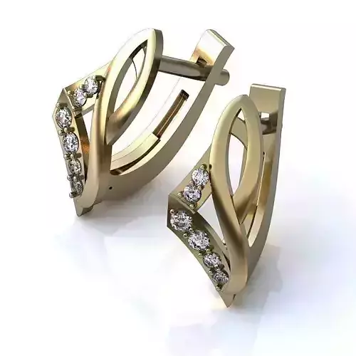 White Gold Earrings With Diamonds