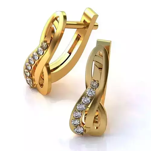 Gold Earrings With Diamonds 154