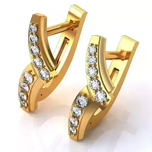 Gold Earrings With Diamonds 156