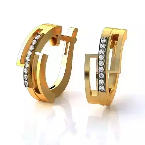 Gold Earrings With Diamonds 157