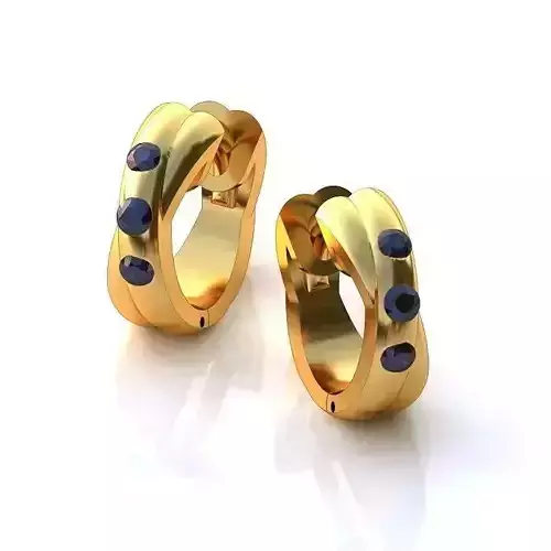 Gold Earrings With Sapphire 4