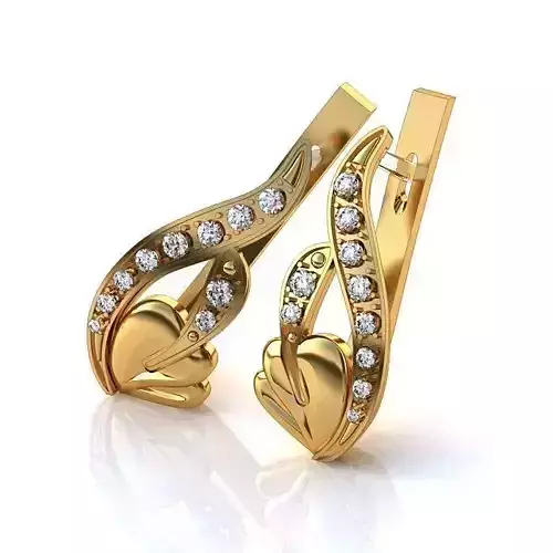 Gold Earrings With Diamonds 158