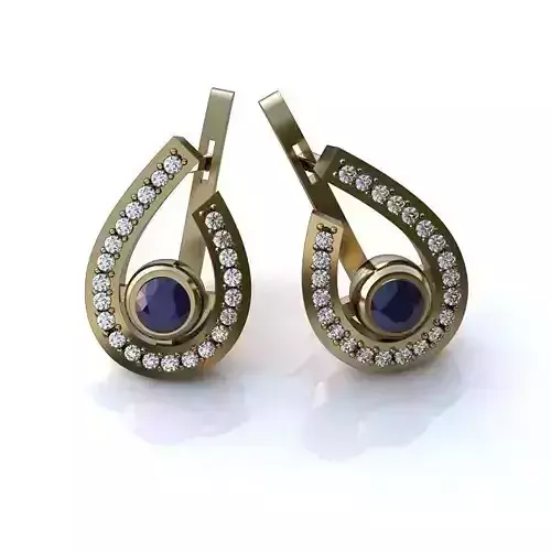 White Gold Earrings With Sapphire