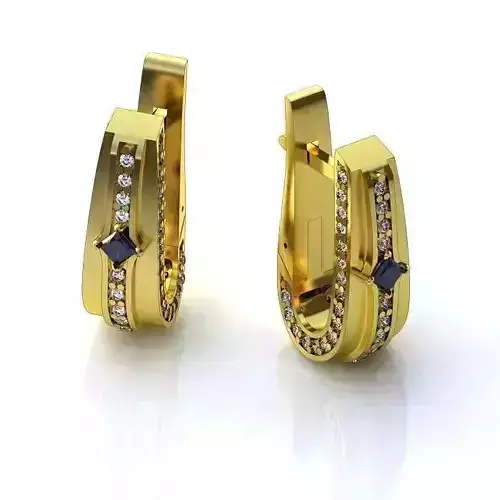 Gold Earrings With Sapphire 6