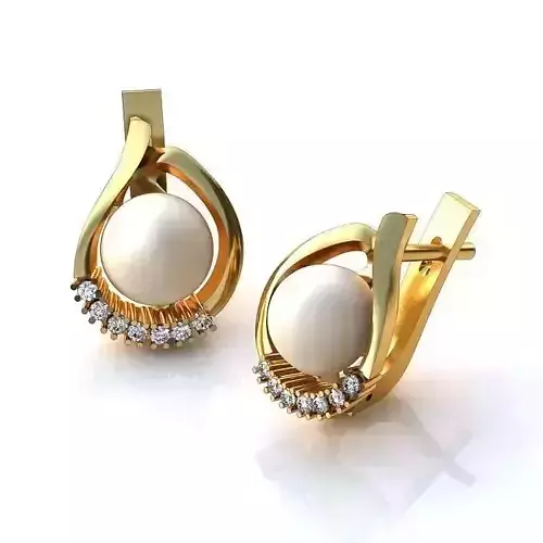 Gold Earrings With Pearl 5