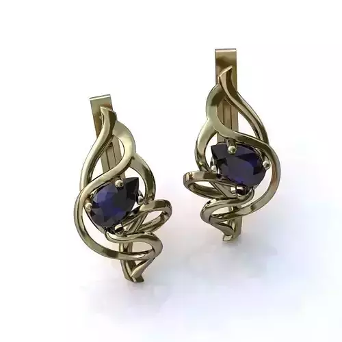 White Gold Earrings With Sapphire 1