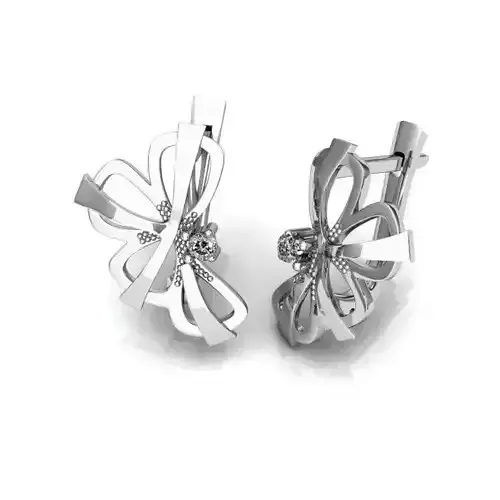 Flower Shaped Silver Earrings 1