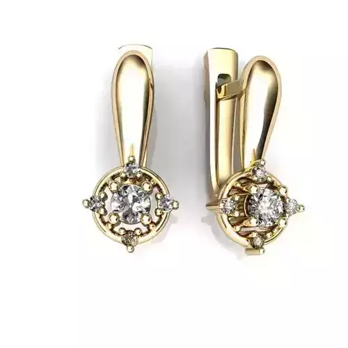 Gold Earrings With Diamonds 161