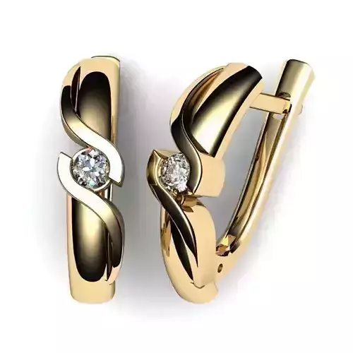 Gold Earrings With Diamonds 162