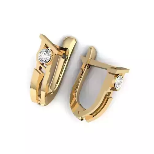 Gold Earrings With Diamonds 164