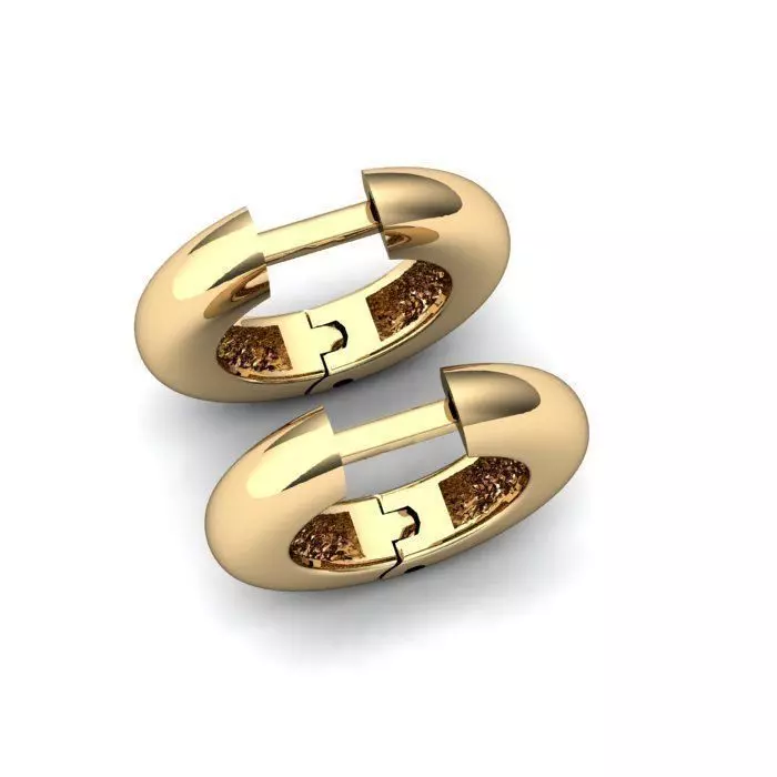 Gold Earrings 3D print model_0