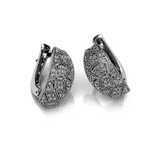 Silver Earrings With Diamonds 11