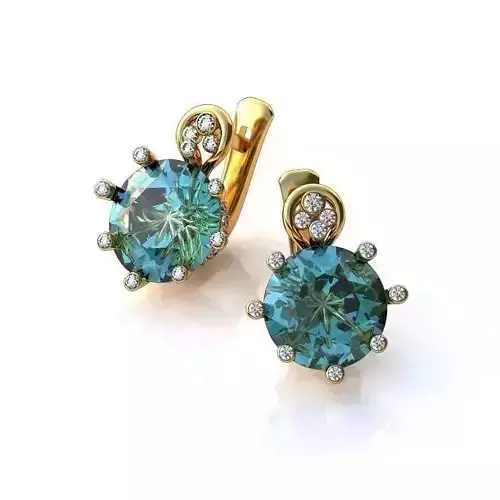 Gold Earrings With Gemstones
