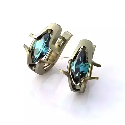 White Gold Earrings With Gemstones