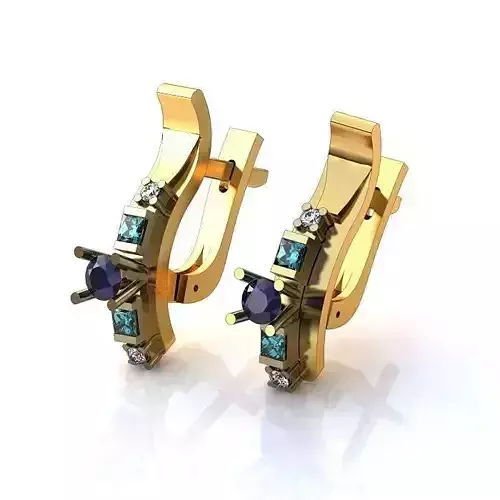 Gold Earrings With Gemstones 2