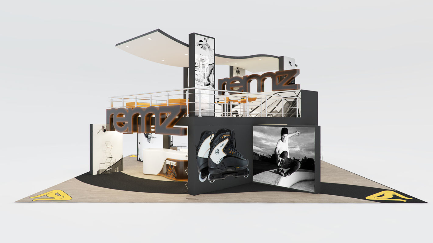 VRay - C4D scene files - Exhibition stand Interior 3D model 3D model_3