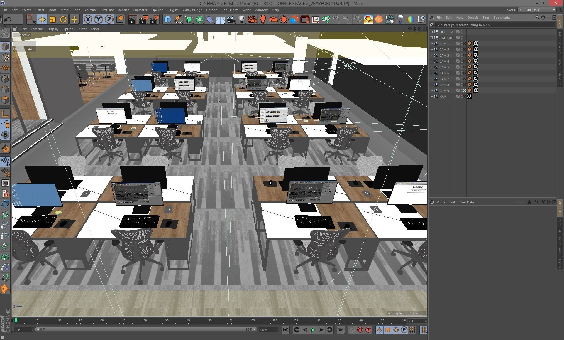 VRay - C4D files - Office Space 2 Interior 3D model_9