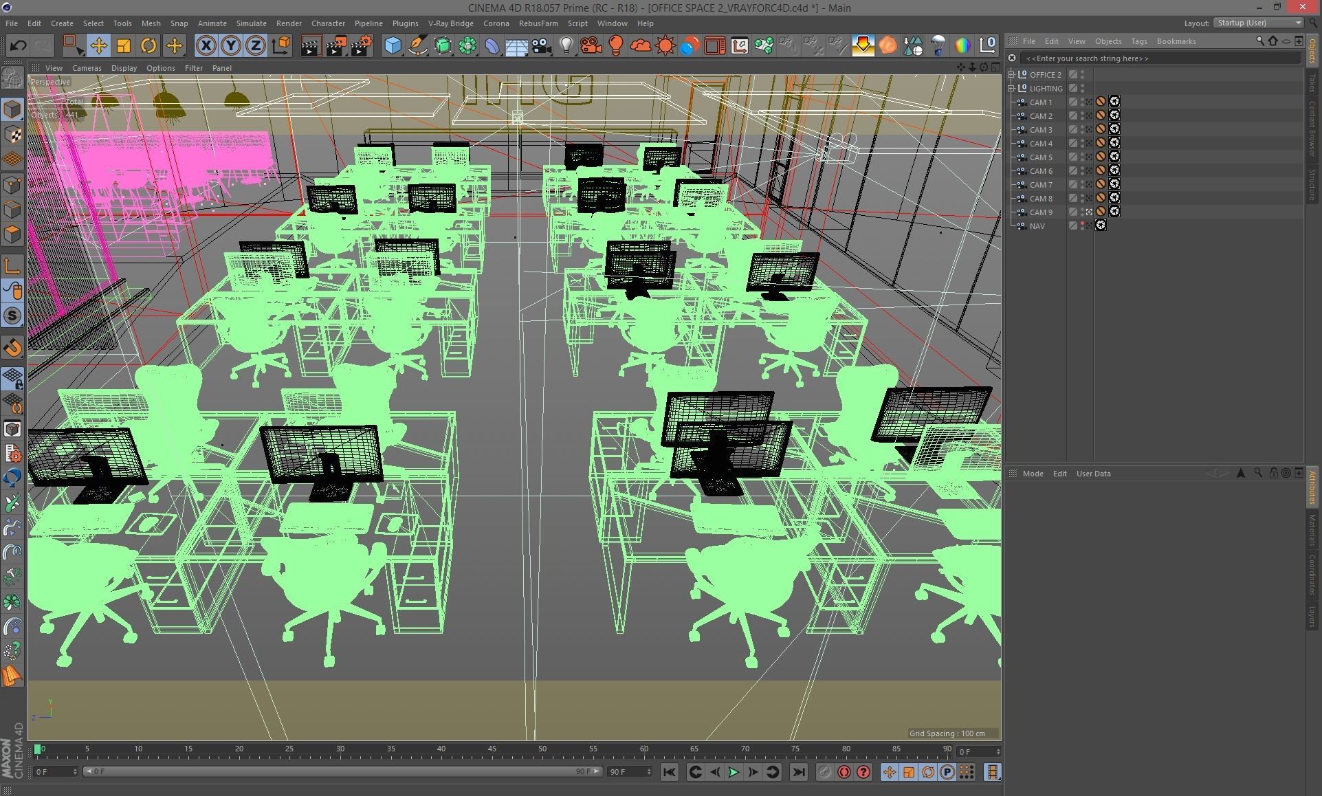 VRay - C4D files - Office Space 2 Interior 3D model_11