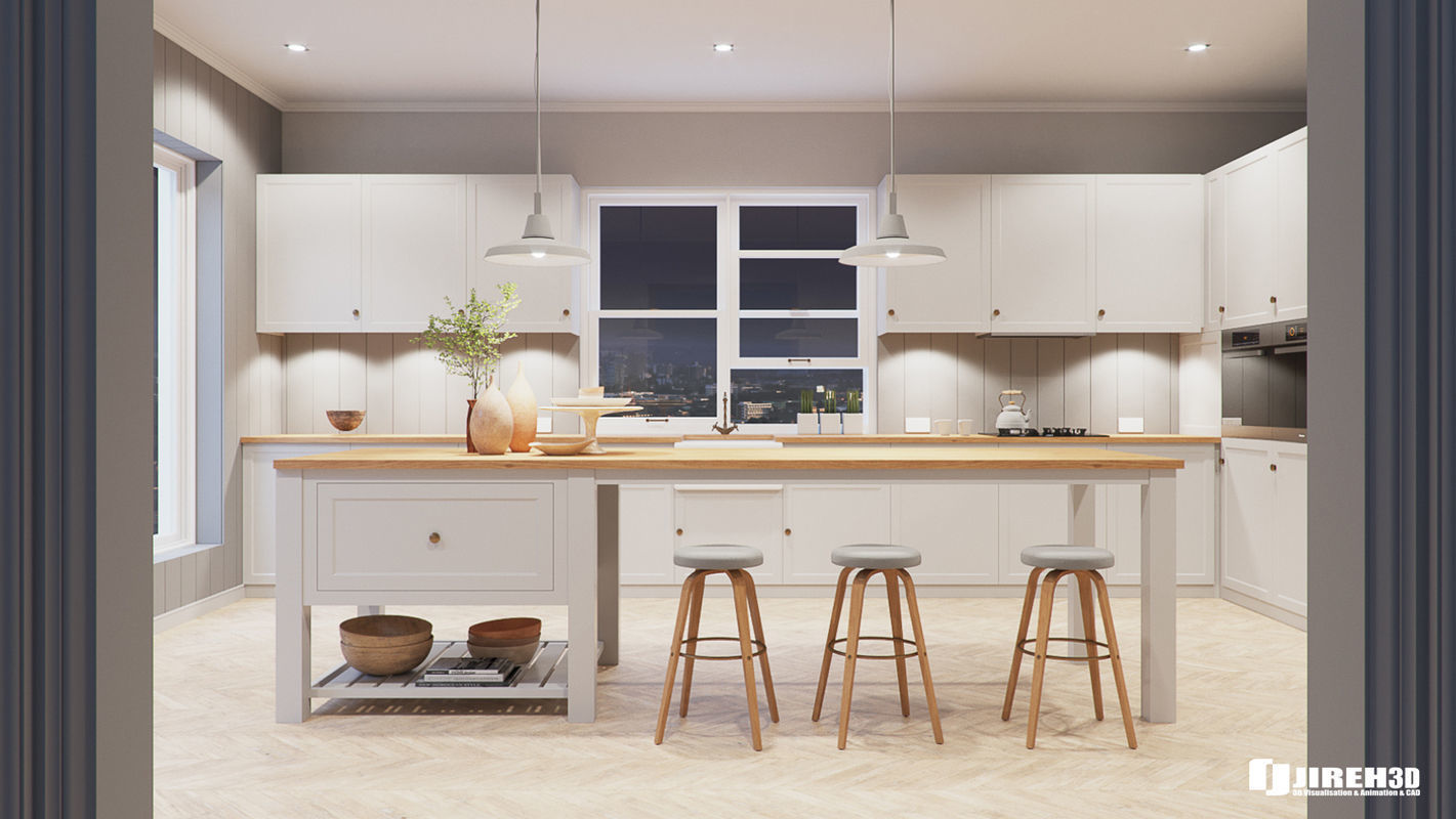 Corona - C4D Scene files - French Country Kitchen Interior 3D model_1