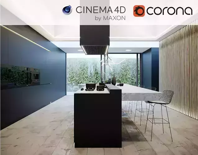 Corona - C4D Scene files - Kitchen Scene 3 Interior 3D model