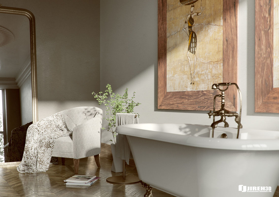 Corona - C4D Scene files - African Classic Bathroom Interior 3D model_3